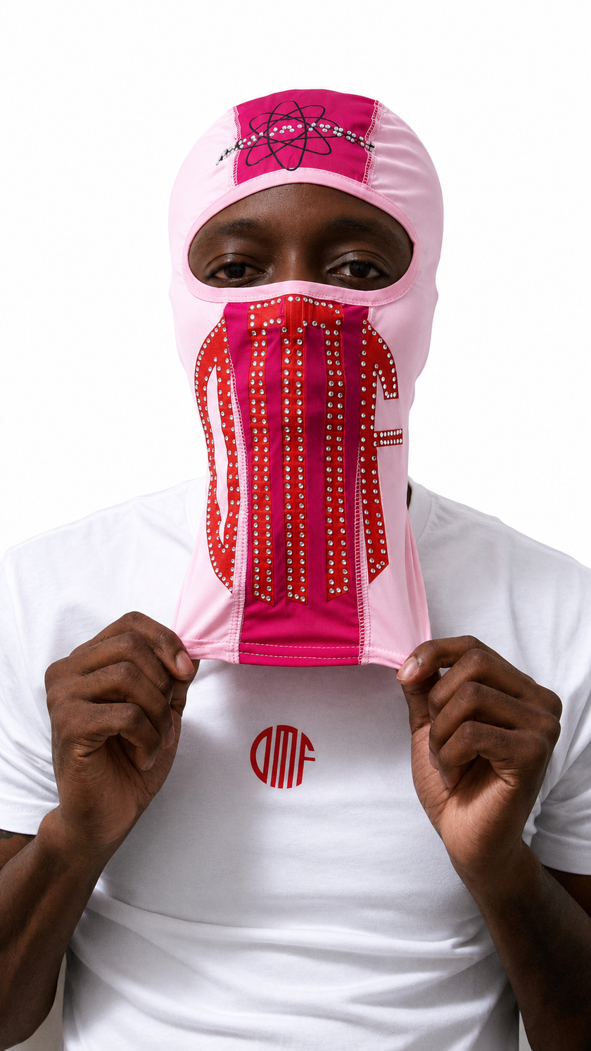 OMF “Pink Skizzeeee” Rhinestone Ski Mask